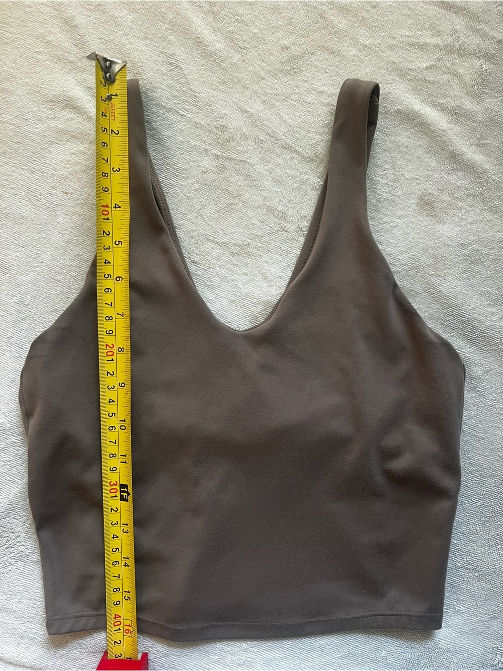 All In Motion V-Neck Ribbed Athletic Crop Tank | Women’s Small | Taupe - Picture 6 of 9
